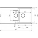 8335 Кухонная мойка MODENA 1,5B2D WHITE